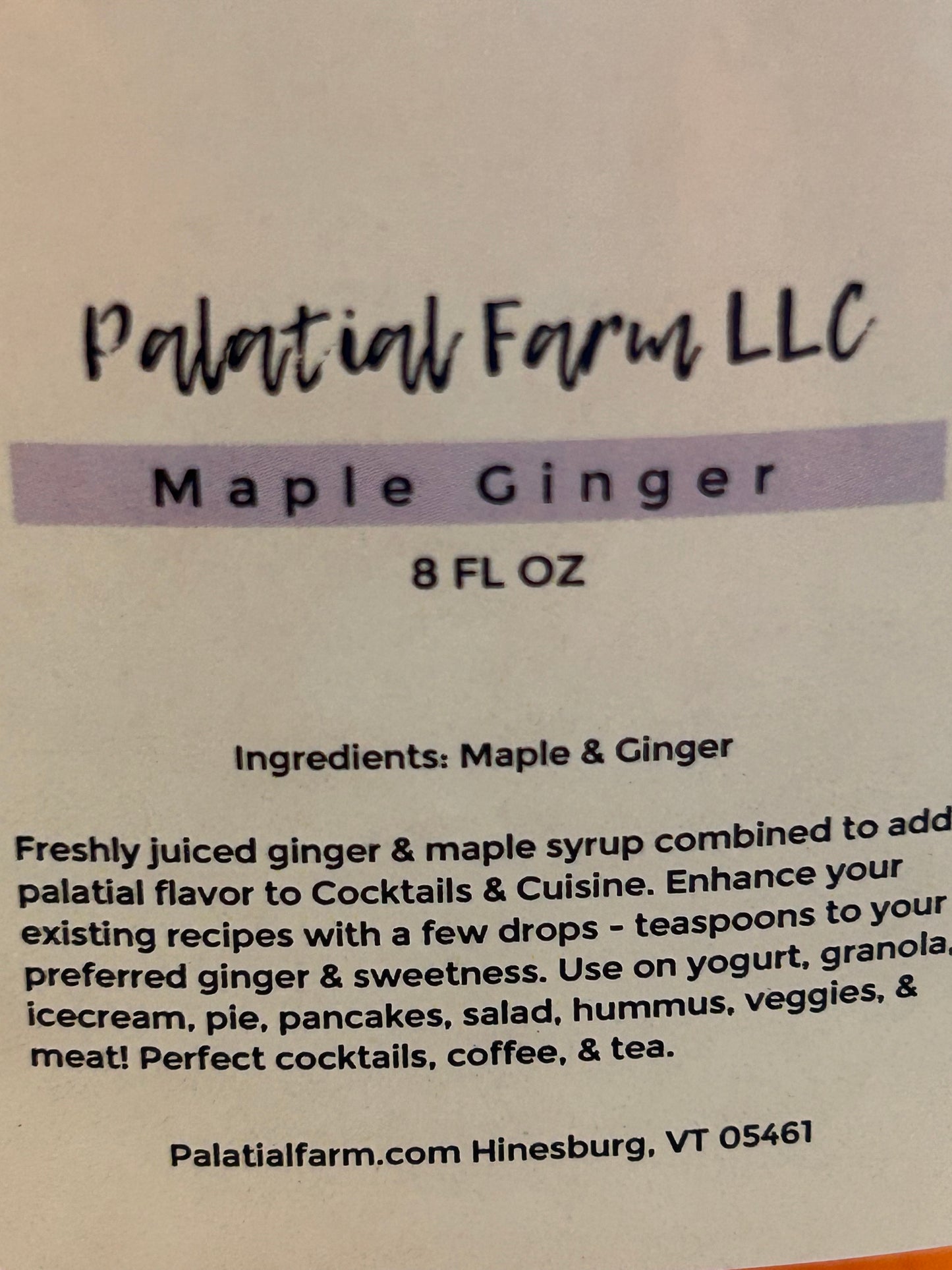 Maple Ginger Syrup